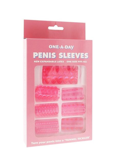 Stymulator-ONE-A-DAY PENIS SLEEVES PINK - 4